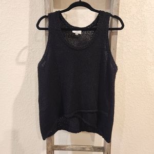 Loft Women's Black Transparent/Sheer Tank Top